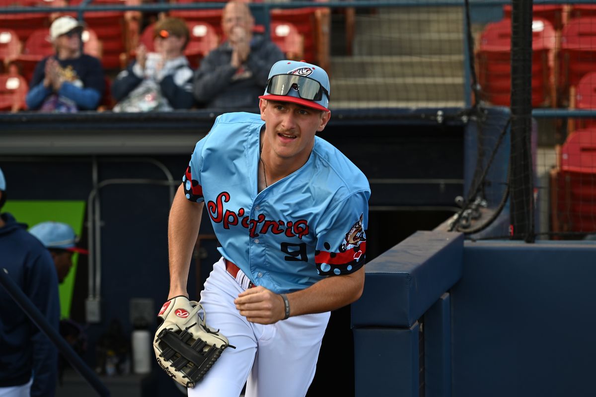 Spokane Indians outfielder Jared Thomas takes the field at Avista Stadium in an undated photo. (Spokane Indians)