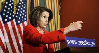 House Speaker Nancy Pelosi of California gestures during a news conference on Capitol Hill in Washington, Thursday.  (Associated Press / The Spokesman-Review)