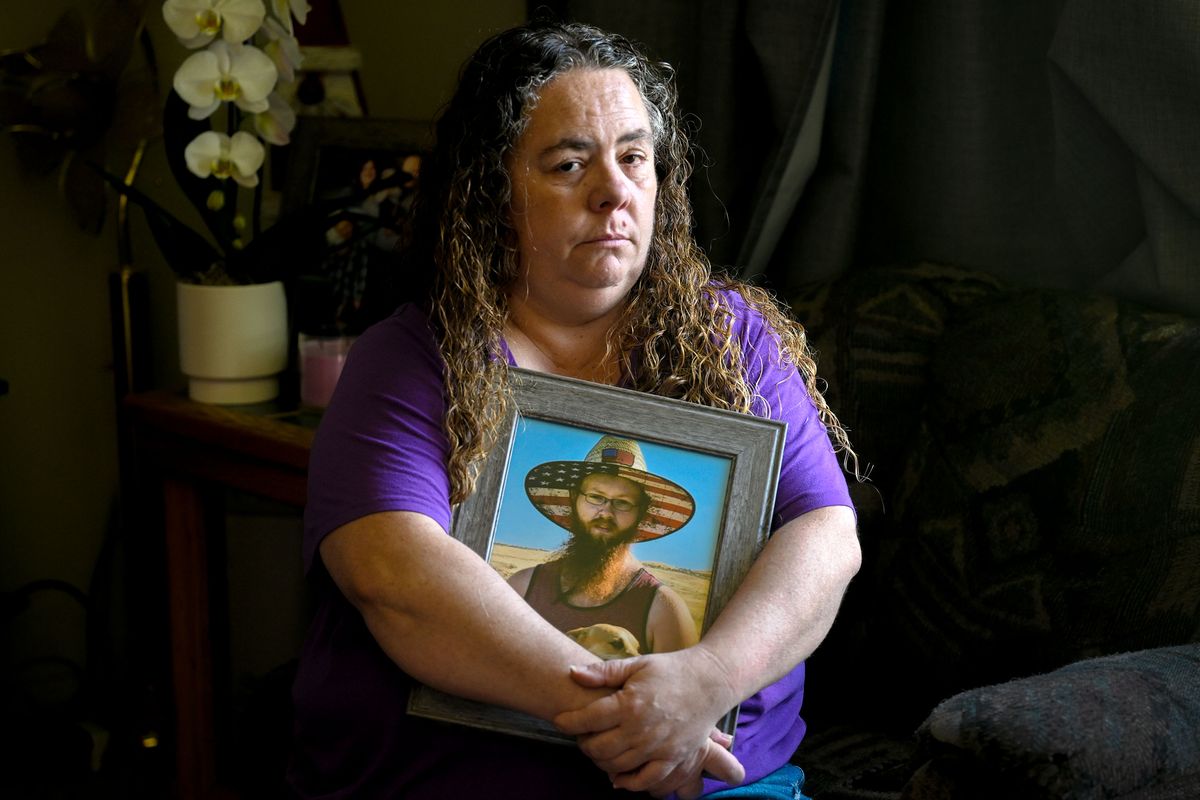 Jessica Barth reflects on the accident that claimed the life of her son Cody Mayo, 25, in a motorcycle crash in late March in Spokane. She talked about Cody at her home Thursday in Spokane. (Kathy Plonka/The Spokesman-Review)