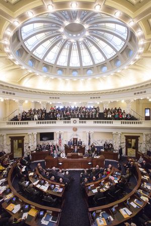 Idaho Gov. Butch Otter gives his 2017 State of the State address to a joint session of the Idaho Legislature (AP / Otto Kitsinger)