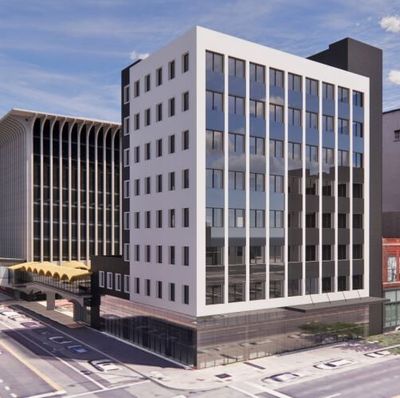 Work has started for the planned $750,000 project to upgrade the exterior of the Fidelity Building, at 522 W. Riverside Ave.  (Courtesy of Press Architecture)