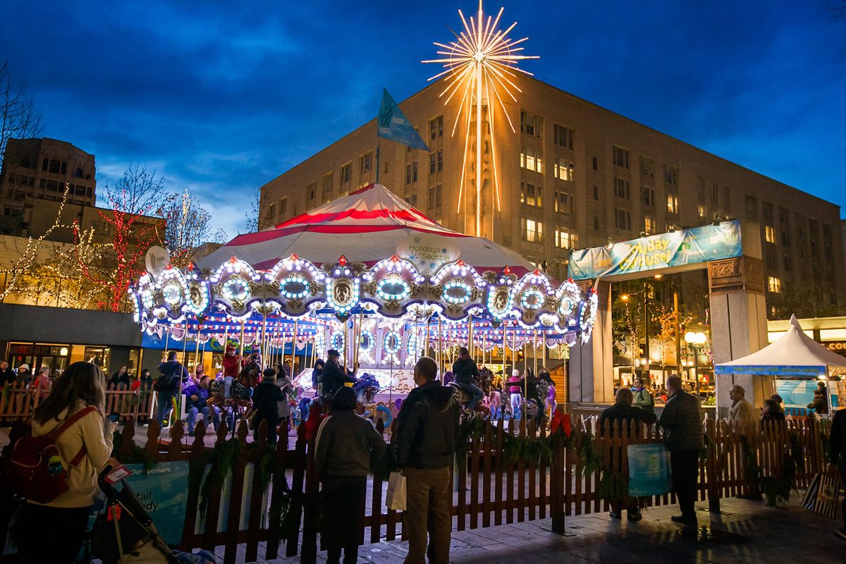 Bring the kids to the “Christmas Story Holiday Carousel” at Westlake Park.
