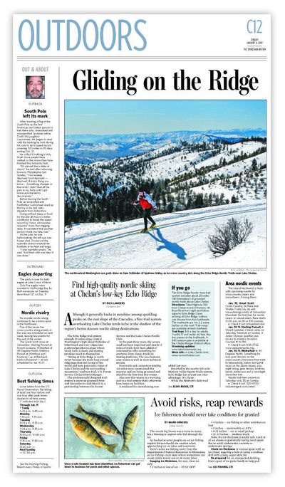 Outdoors and Travel coverage can now be found  on the back pages of Sports and Today, respectively. (The Spokesman-Review)