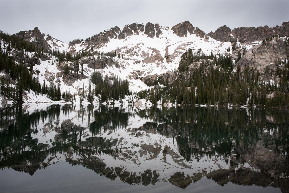 Alpine Lake in the Sawtooth Wilderness as seen on June 27, 2019. (Eli Francovich / The Spokesman-Review)