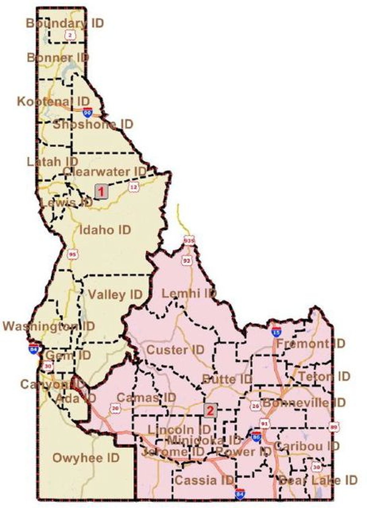Idaho adopts new congressional districts, will still split Ada County
