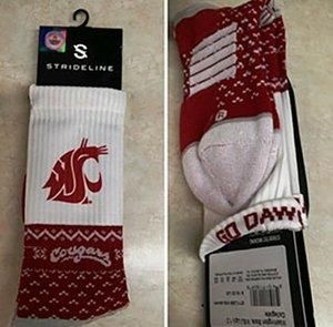 Bartell Drugs has issued a recall for an $18 Christmas pair of Strideline Washington State University “Cougar Socks” that proclaim “Go Dawgs,” rooting on the University of Washington Huskies, on the inside cuff. (Seattle Times)