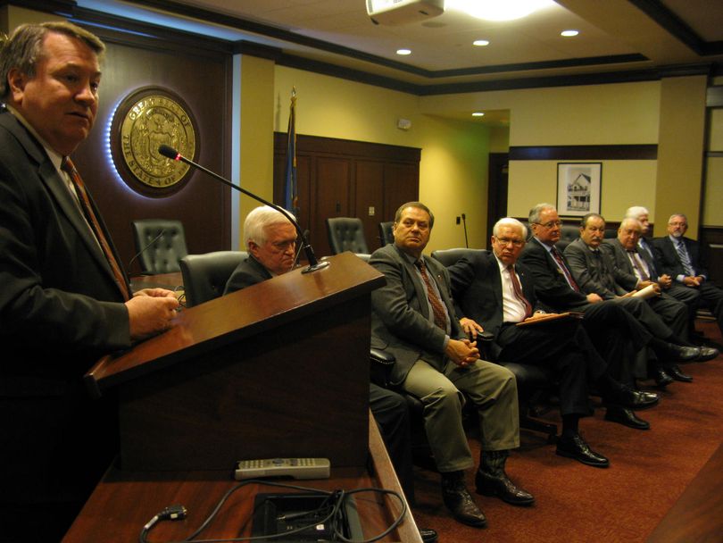 Don Soltman, left, president of the Idaho State Board of Education, joins all eight of Idaho's public college and university presidents Monday to speak out 