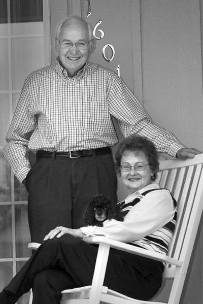 
Paul and Doris Patrick, the North Side Good Neighbors, enjoy the view from their front porch with their dog, Squeaky. 
 (CHRISTOPHER ANDERSON / The Spokesman-Review)