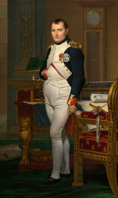 “The Emperor Napoleon in His Study at the Tuileries” is an 1812 painting by Jacques-Louis David. 