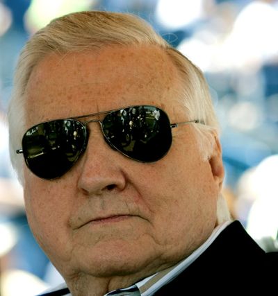This March 27, 2008, file photo shows George Steinbrenner, who rebuilt the New York Yankees into a sports empire with a mix of bluster and big bucks that polarized fans all across America. He died July 13, 2010, in Tampa, Fla.  (Associated Press)
