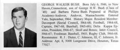 
 George W. Bush, as seen in the 1966 Yale University yearbook. 
 (File/Associated Press / The Spokesman-Review)