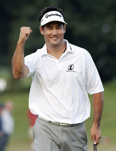 Dean Wilson is atop the leaderboard with Tim Clark after two rounds of play at the Canadian Open.  (Associated Press)