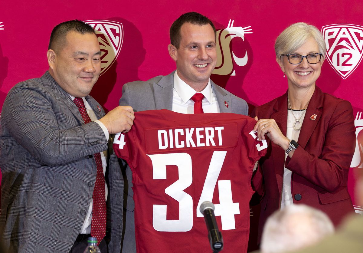 Washington State University's new head football coach Jake Dickert ...