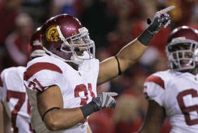 
Fullback Stanley Havili also catches the ball for Trojans.Associated Press
 (File Associated Press / The Spokesman-Review)