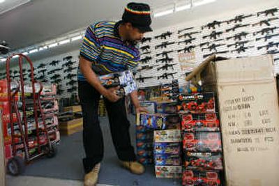 
Tim James,  of San Bernardino, Calif., buys toys wholesale to resell in the Toy District  in downtown Los Angeles. Worries about Chinese product safety will be a major topic at high-level talks next week. Associated Press
 (Associated Press / The Spokesman-Review)