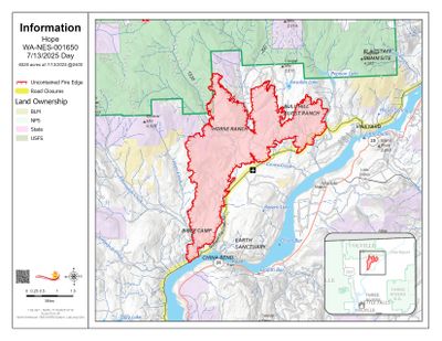A map of the Hope fire updated as of Sunday. (contributed)