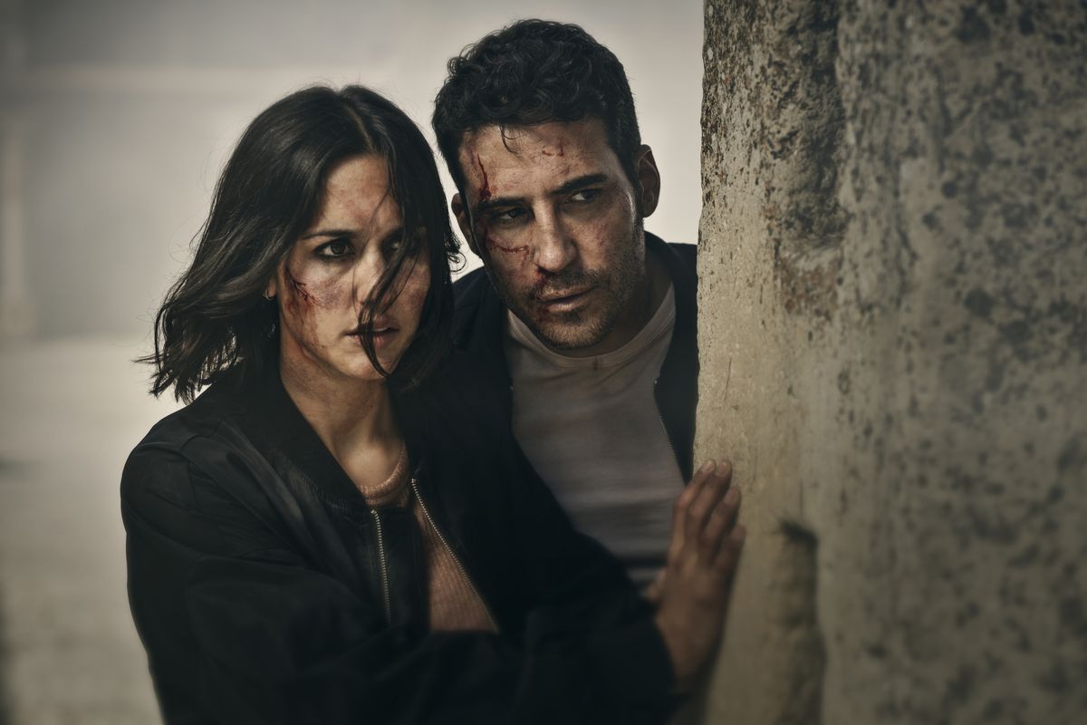 Megan Montaner and Miguel Ángel Silvestre in “30 Coins.”  (Manolo Pavon/HBO Nordic)