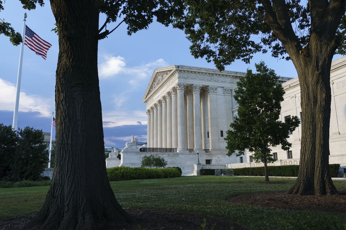 The Supreme Court is seen in Washington, Wednesday evening, June 30, 2021, as final decisions of the term are anticipated.  (J. Scott Applewhite)