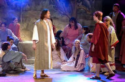 
Brian Doig, standing at left, plays Jesus Christ in the Lake City Playhouse presentation of 