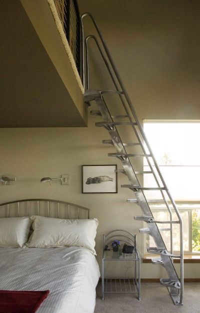 
Center: To get to the loft office from the master bedroom, Peterson and Gilbert installed a ship's ladder. 
 (The Spokesman-Review)