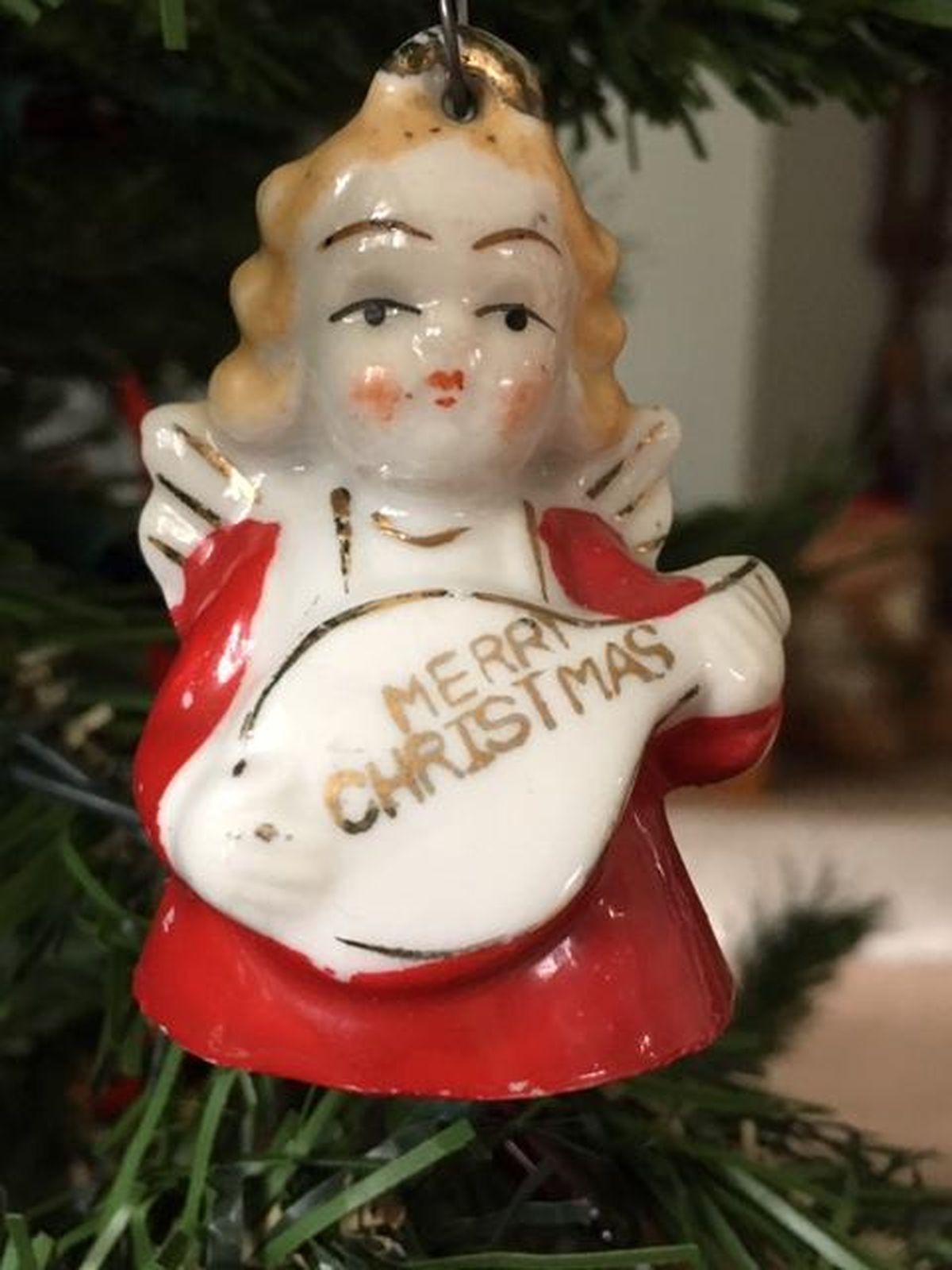 This angel bell ornament was a gift from a childhood friend Melody Noble has since lost track of. But the trinket always has a special spot on her Christmas tree. (Courtesy of Melody Noble)