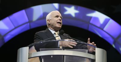 Sen. John McCain speaks at the NAACP Annual Convention held at the Duke Energy Center in Cincinnati, Ohio, Wednesday. (Associated Press / The Spokesman-Review)