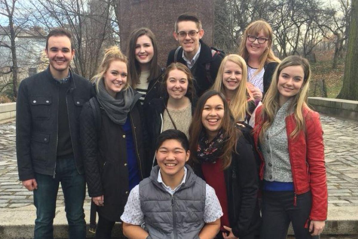 Whitworth University students attending the presidential inauguration. (Casey McClure via Twitter)