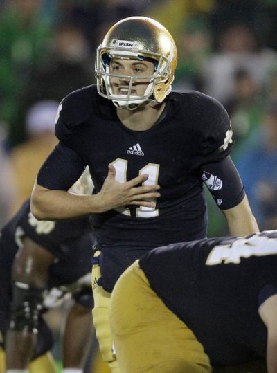 Former backup Tommy Rees steps in as Notre Dame’s starting quarterback. (Associated Press)