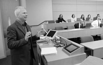 
Former U.S. Attorney John McKay takes a question as he teaches a class at the Seattle University Law School on Tuesday. 
 (Associated Press / The Spokesman-Review)