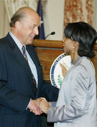 
Director of National Intelligence John Negroponte has been persuaded by Secretary of State Condoleezza Rice to leave his post and work as her deputy, officials said Wednesday. 
 (File Associated Press / The Spokesman-Review)