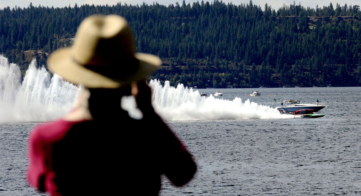 “I love the energy,” said Geri Rogers, of Coeur d’Alene, as she photographed the time trials for the Diamond Cup hydroplane races Friday on Lake Coeur d’Alene. The races continue through the weekend, ending Sunday evening. (PHOTOS BY KATHY PLONKA)