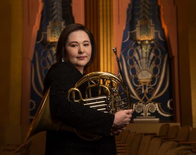 Katie Upton is principal horn for the Spokane Symphony. Before the French horn, she played the piano.  (Hamilton Studio)