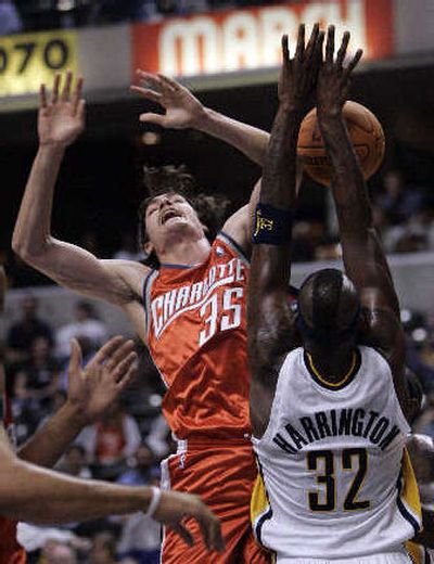 Adam Morrison isn't getting the foul calls in the NBA like he did at Gonzaga.
 (Associated Press / The Spokesman-Review)
