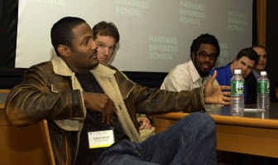 
NFL players, from left, Freddie Mitchell, Todd Collins, Dhani Jones, Ted Johnson, and Greg Comella  are taking part in a special workshop at the Harvard Business School.
 (Associated Press / The Spokesman-Review)