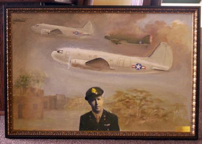 
Don Muth painted this canvas of friend and fellow resident Harry Hoisington at the Guardian Angel Homes in Liberty Lake.
 (Liz Kishimoto photos/ / The Spokesman-Review)