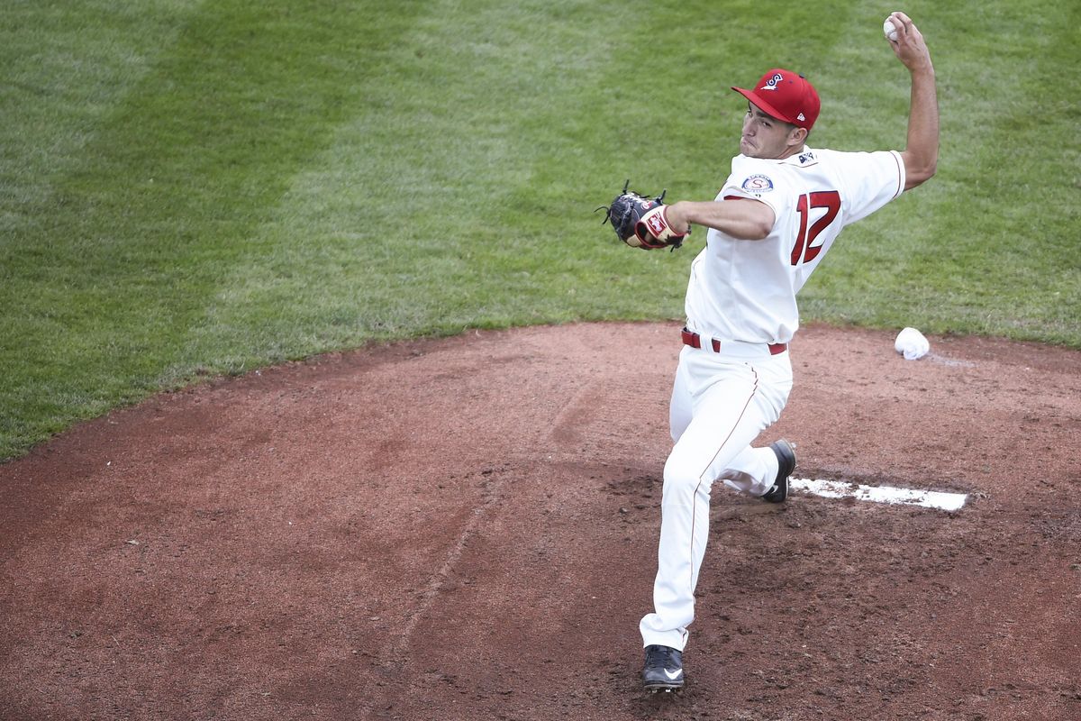 Spokane Indians pitcher Nick Green picked up the win, striking out six in six innings. (Tyler Tjomsland / The Spokesman-Review)