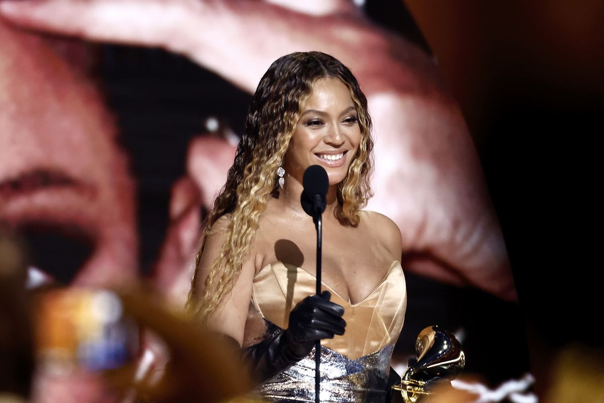 Beyoncé accepts Best Dance/Electronic Music Album for “Renaissance” onstage during the 65th Grammy Awards at Crypto.com Arena on Feb. 5, 2023, in Los Angeles.   (Photo by Emma McIntyre/Getty Images for The Recording Academy)