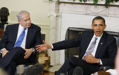 President Barack Obama meets with Israeli Prime Minister Benjamin Netanyahu on Monday.  (Associated Press / The Spokesman-Review)