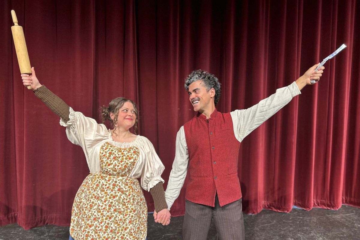 Krystin Skidmore (Mrs. Lovett) and Duncan Clark Menzies (Sweeney Todd) in Aspire Community Theatre’s rendition of “Sweeney Todd” opening this weekend.  (Courtesy)