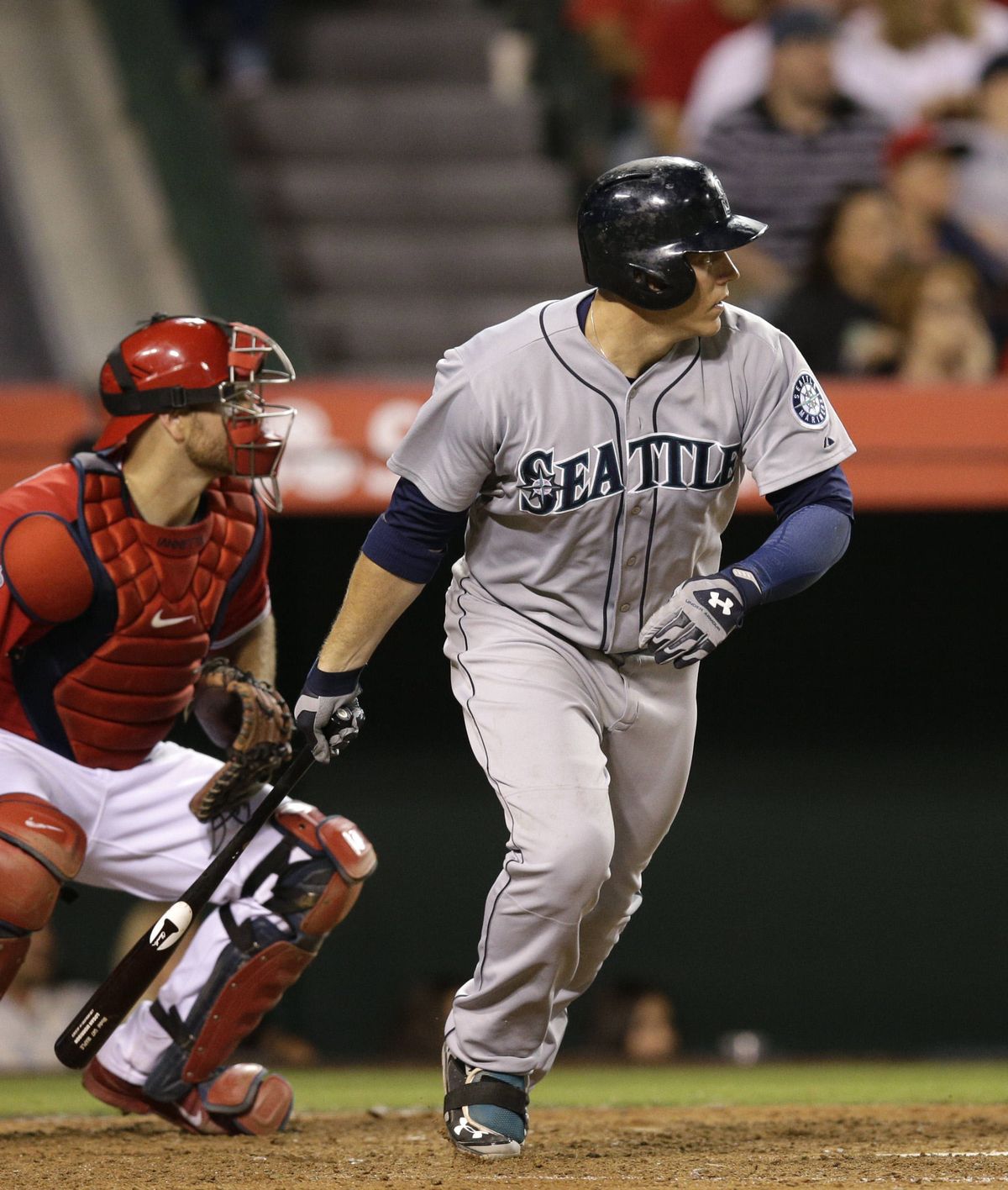 Logan Morrison’s double put M’s ahead in 12th. (Associated Press)