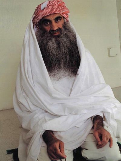 Khalid Sheikh Mohammed, the accused mastermind of the 9/11 attacks, is pictured on Nov. 13, 2009.  (Red Cross)