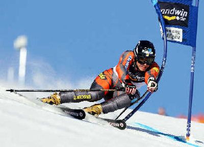 
Spain's Maria Jose Rienda tied for first in women's World Cup giant slalom.
 (Associated Press / The Spokesman-Review)