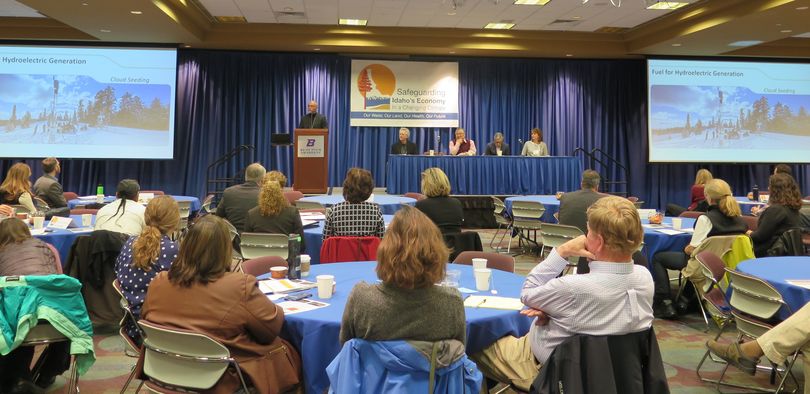 John Bernardo of Idaho Power speaks at Boise State University on Thursday, Nov. 16, 2017, as part of a statewide climate summit entitled, 