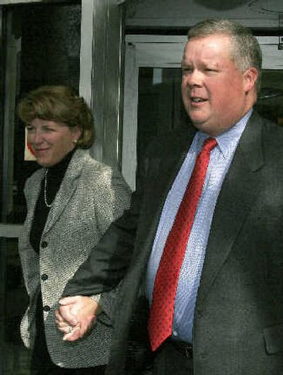 
Richard Causey and his wife, Bitsy, leave the courthouse Wednesday in Houston.
 (Associated Press / The Spokesman-Review)