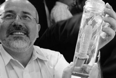 
Dr. Philippe Bouchet holds a holotype of the Philippine reef lobster, a new species called 