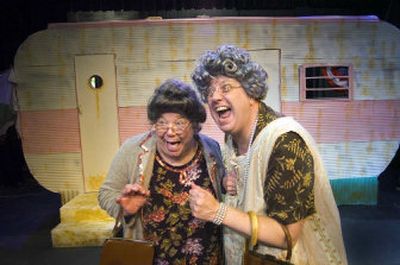 
Actor's Repertory Theatre performers William Marlowe as Dixie Deberry, left,  and Michael Weaver as Pearl Burras rehearse a scene from 