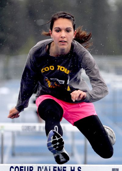 Coeur d’Alene junior Morgan Struble has the best 300-meter hurdle time in the state at 44.24. (Kathy Plonka)
