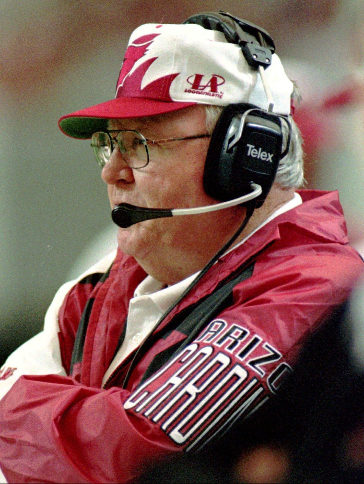 Arizona Cardinals head coach Buddy Ryan watches as his Cardinals have their playoff hopes cut short by the Atlanta Falcons at the Georgia Dome in Atlanta, Dec. 24, 1994. Ryan died on Tuesday at the age of 82. (ANDREW INNERARITY / Associated Press)