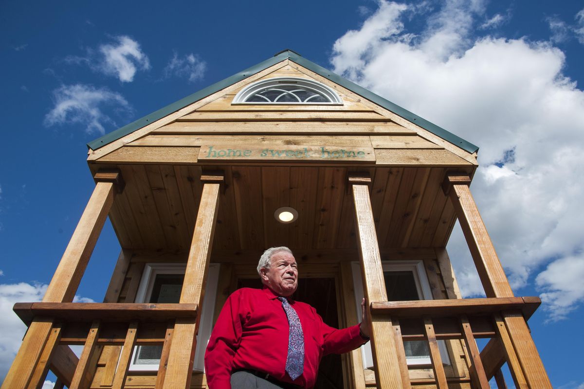 Ian Robertson has worked  to promote the concept of tiny homes for homeless people. Now the Inland Northwest Fuller Center for Housing, which is the nonprofit behind the project, is ready to build a village of tiny homes to be  on property owned by Living Hope Community Church. (Dan Pelle / The Spokesman-Review)