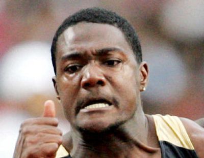 
Olympic gold medalist Justin Gatlin has been banned from competition for eight years after failing a drug test. 
 (Associated Press / The Spokesman-Review)